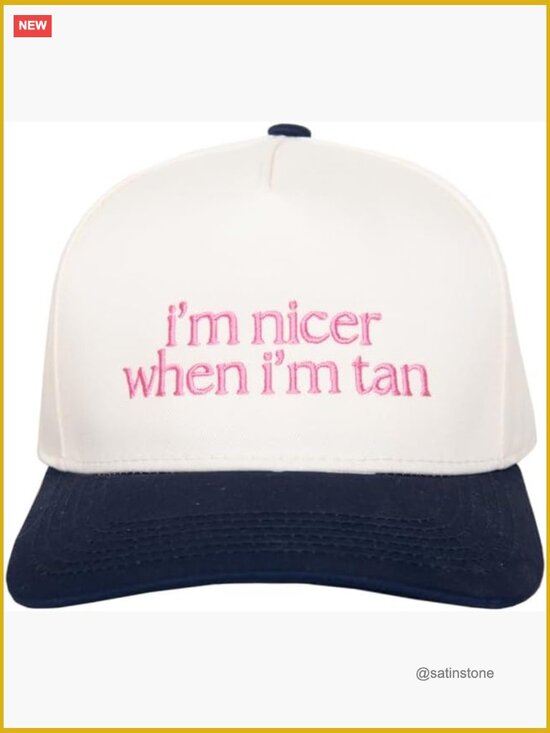 Vintage Two-Toned Trucker Hat with Embroidered Saying - Adjustable Snapback